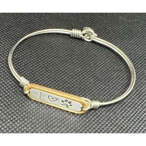 Luca & Danni I Love Dogs Paw Print Charm Bangle Bracelet Women's